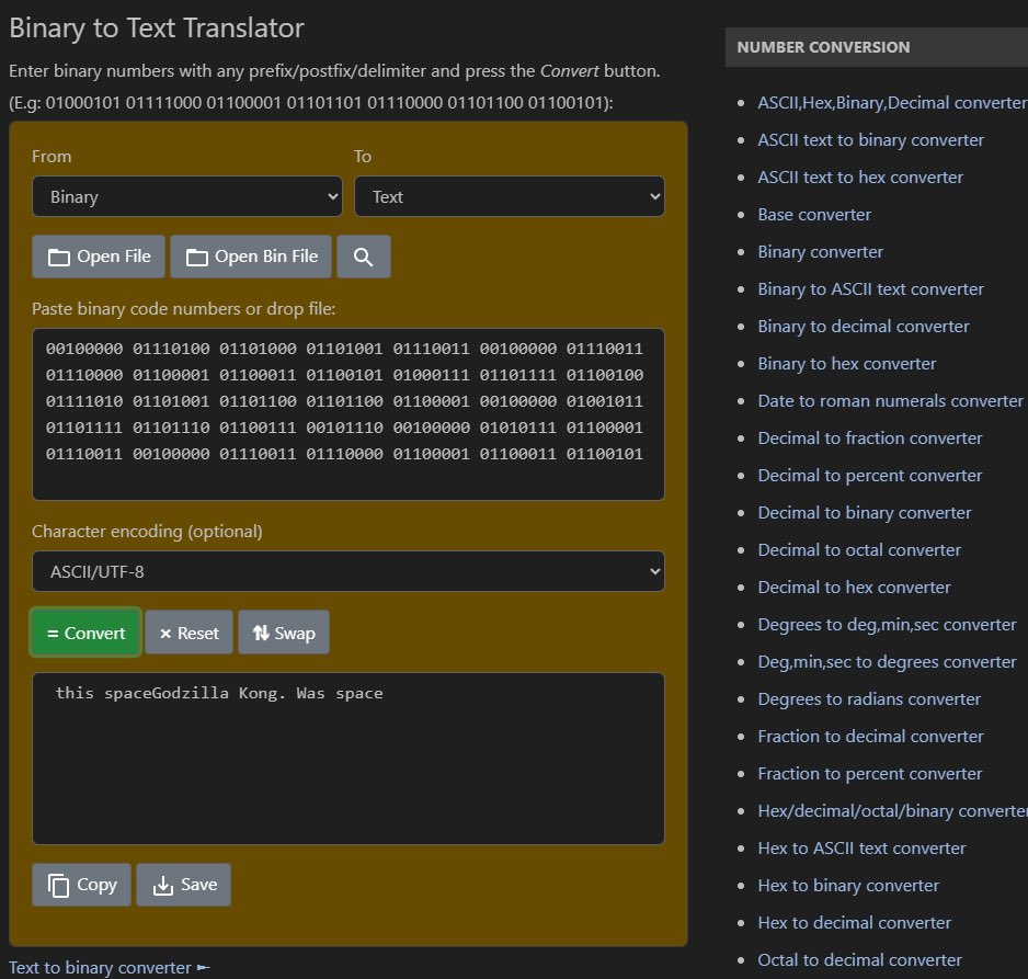In every Binary converter website I go to, whenever I type in the