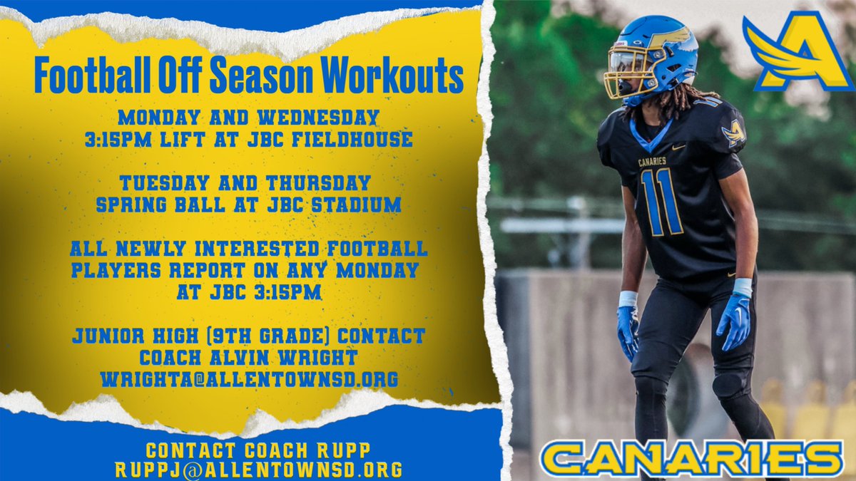 William Allen Football Workouts!  See flyer for details!