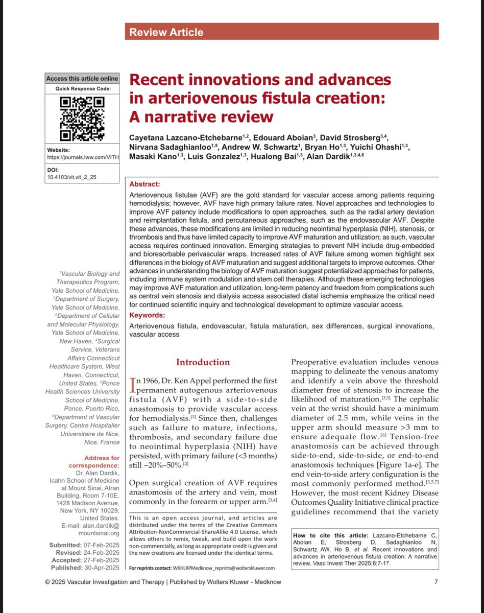Cayetana Lazcano-Etchebarne (@lazcanocayetana) on Twitter photo I’m excited to share that my first first-author publication is officially out!
Special thanks to my mentor <a href="/adardik/">Alan Dardik MD PhD</a> for all his support throughout the process.
<a href="/YaleVBTProgram/">YaleVBTProgram</a> <a href="/FutureVascSurgn/">FutureVascSurgeons</a>. I’m excited to share that my first first-author publication is officially out!
Special thanks to my mentor <a href="/adardik/">Alan Dardik MD PhD</a> for all his support throughout the process.
<a href="/YaleVBTProgram/">YaleVBTProgram</a> <a href="/FutureVascSurgn/">FutureVascSurgeons</a>.