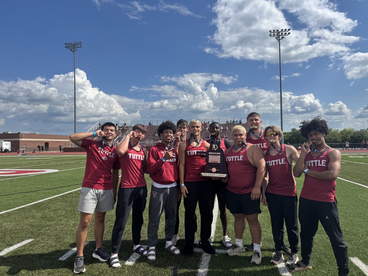Tuttle Tigers Athletics (@tuttle_ath_dept) on Twitter photo <a href="/Tuttle_Track/">Tuttle Track</a> Boys are the 2025 Class 4A Academic State Champions‼️
That is #100 Academic State Championship for Tuttle High School, 3rd most overall in the entire state! Congratulations to all the athletes, coaches, teachers, and families!! <a href="/Tuttle_Track/">Tuttle Track</a> Boys are the 2025 Class 4A Academic State Champions‼️
That is #100 Academic State Championship for Tuttle High School, 3rd most overall in the entire state! Congratulations to all the athletes, coaches, teachers, and families!!