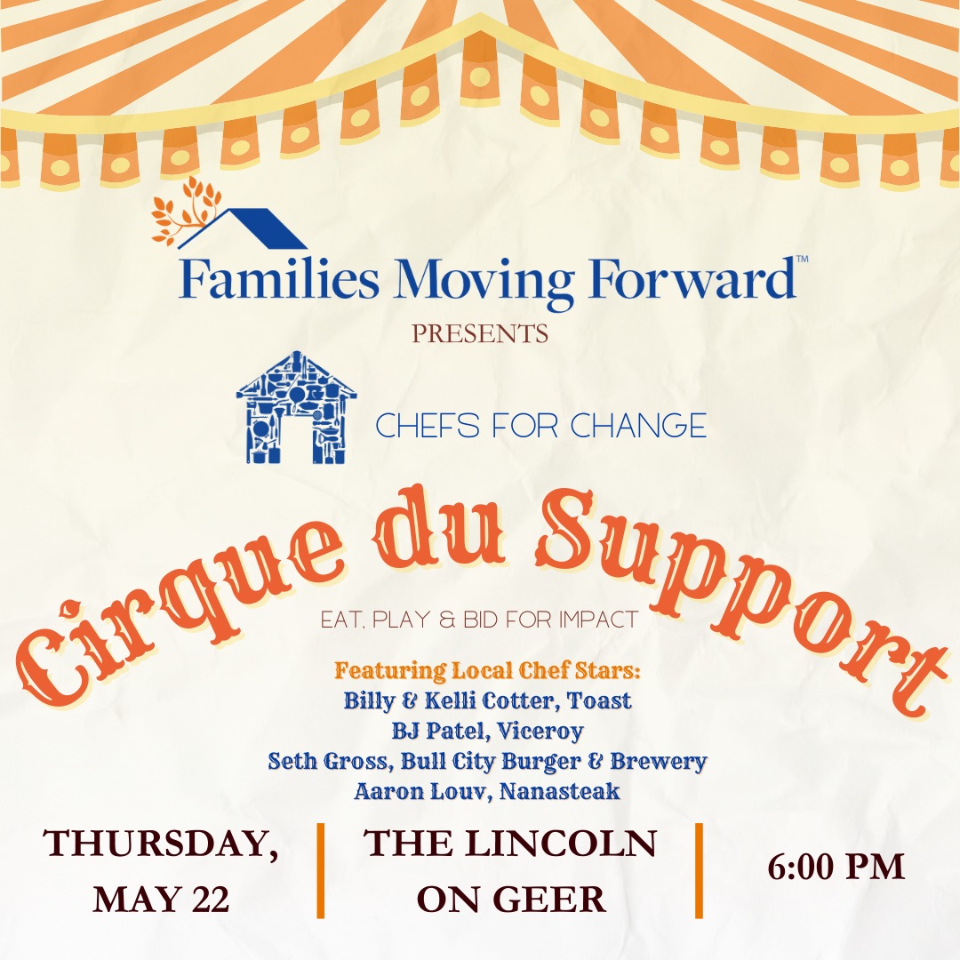 Come eat, play, and bid when you join Families Moving Forward for their Chefs for Change Cirque du Support! 🎟️Tickets: fmfnc.org/tickets 

Help families facing homelessness find their way home. 🏠