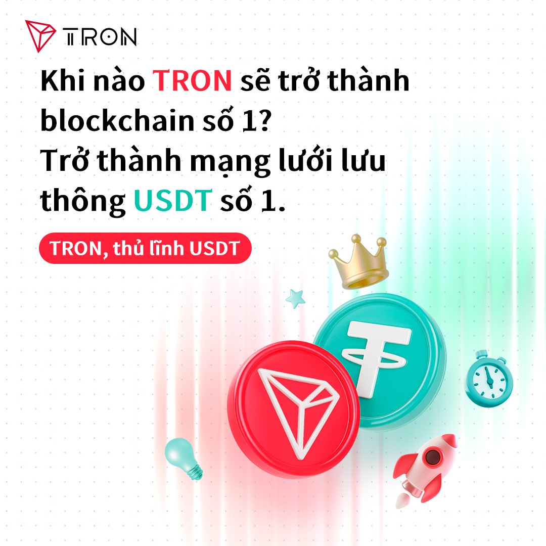 Dự đoán để nhận quà‼️ 
📢Theo bạn ngày nào  USDT trên TRON sẽ trở thành chuỗi số 1?

🏆 3 người dự đoán chính xác sẽ nhận được 50 USDT/người

Quy tắc:
1️⃣ Follow <a href="/TronDao_VIE/">TRON DAO Vietnam🇻🇳</a> 
2️⃣ Retweet + Like
3⃣Gửi ngày dự đoán của bạn trong phần bình luận và <a href="/justinsuntron/">H.E. Justin Sun 🍌</a>