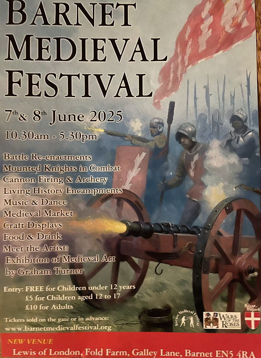 🗓️ Barnet Medieval Festival, 7-8 June, at a new location on Galley Lane ⬇️