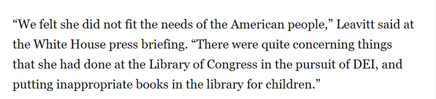 Americanet's tweet photo. Meldungen aus nur drei Stunden an einem Tag in Amerika im Mai 2025:

1)
Kongressbibliothekarin wurde entlassen, weil sie "unangemessene Bücher" über Vielfalt und Inklusion in den Bestand aufnahm https://t.co/fGTkXPSjdL