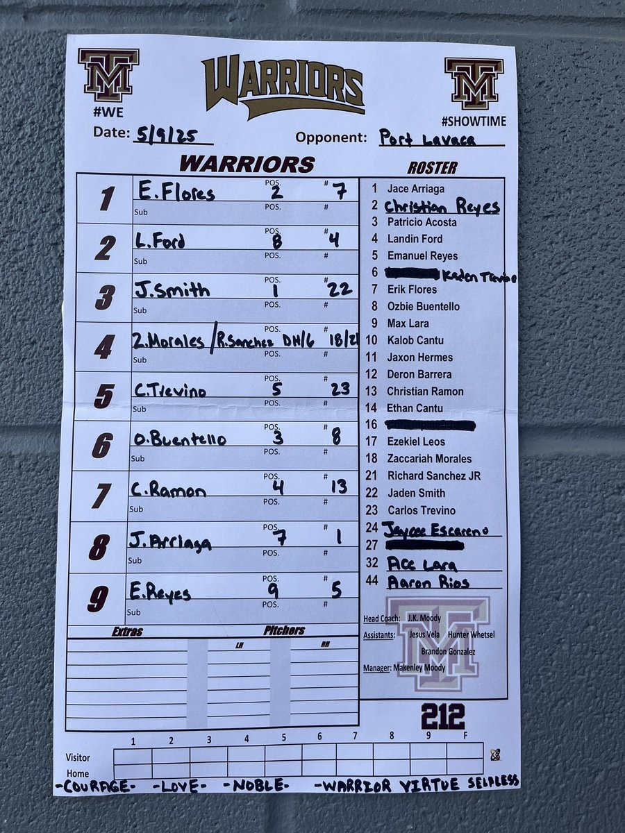 ⚾️GM 35⚾️ <a href="/TMWarriorBSBL/">WarriorBaseball_TM</a> vs Port Lavaca #ShowTime 212 #WE <a href="/GameGrade/">GameGrade®</a>