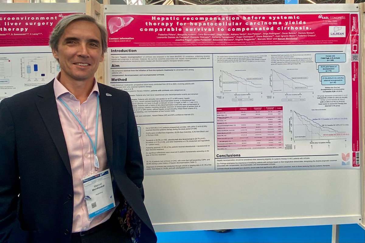 Manuel Mendizabal (@mmendizabalmd) on Twitter photo It is always nice to present your research in big meetings. Thanks <a href="/EASLnews/">EASLnews</a> for the opportunity to share our work and specially to all my co-authors.
<a href="/fedepfc/">Federico Piñero MD MSc PhD</a> <a href="/MEOFAR/">Martin O'Flaherty</a>
#EASL2025 It is always nice to present your research in big meetings. Thanks <a href="/EASLnews/">EASLnews</a> for the opportunity to share our work and specially to all my co-authors.
<a href="/fedepfc/">Federico Piñero MD MSc PhD</a> <a href="/MEOFAR/">Martin O'Flaherty</a>
#EASL2025