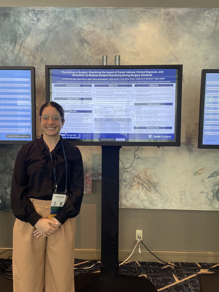 Alexandria (Alex) Soto (@alexandriasoto_) on Twitter photo Thrilled to have shared our research at #ASE25 & #APDS25 ! Huge thanks to <a href="/APDSurgery/">APDS surgery</a> and <a href="/Surg_Education/">Association for Surgical Education</a> for the incredible opportunity. Grateful to everyone who came out to support. This year’s meeting was one for the books! 📚✨
<a href="/DukeSurgery/">Duke Surgery</a> <a href="/DukeBladegirl/">Gayle DiLalla</a> #ASE2025 #SEW2025 Thrilled to have shared our research at #ASE25 & #APDS25 ! Huge thanks to <a href="/APDSurgery/">APDS surgery</a> and <a href="/Surg_Education/">Association for Surgical Education</a> for the incredible opportunity. Grateful to everyone who came out to support. This year’s meeting was one for the books! 📚✨
<a href="/DukeSurgery/">Duke Surgery</a> <a href="/DukeBladegirl/">Gayle DiLalla</a> #ASE2025 #SEW2025