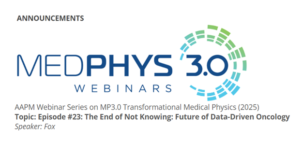 Medical Physics 3.0 (@medphys3_0) on Twitter photo AAPM Webinar Series on MP3.0 Transformational Medical Physics (2025):  The Future of Data-Driven Oncology – AI, Automation, and Shared Decision-Making. Watch it here:  aapm.org/meetings/webin…
#MedPhys #MedPhys30 #MedicalPhysics #PhysicsForEveryPatient AAPM Webinar Series on MP3.0 Transformational Medical Physics (2025):  The Future of Data-Driven Oncology – AI, Automation, and Shared Decision-Making. Watch it here:  aapm.org/meetings/webin…
#MedPhys #MedPhys30 #MedicalPhysics #PhysicsForEveryPatient
