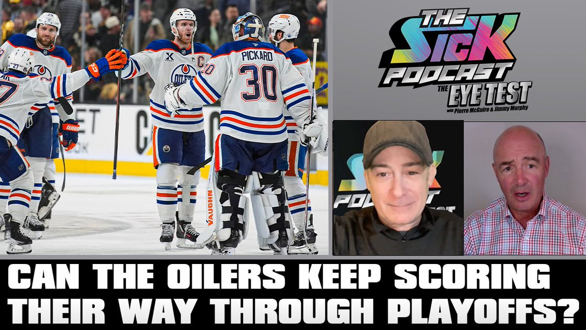 The Sick Podcast - The Eye Test (@sickpodnhl) on Twitter photo 🚨New Episode🚨
Pierre McGuire and <a href="/MurphysLaw74/">Jimmy Murphy</a> discuss:
⚫️#ALLCAPS tie their series 1-1
⚫️#LetsGoOilers relying too much on offense?
⚫️#LeafsForever looking comfortable
⚫️& more!
Full pod👇
Watch: youtube.com/live/6t_DoM65e…
Listen: traffic.megaphone.fm/SICMED82352380…
#thesickpodcast 🚨New Episode🚨
Pierre McGuire and <a href="/MurphysLaw74/">Jimmy Murphy</a> discuss:
⚫️#ALLCAPS tie their series 1-1
⚫️#LetsGoOilers relying too much on offense?
⚫️#LeafsForever looking comfortable
⚫️& more!
Full pod👇
Watch: youtube.com/live/6t_DoM65e…
Listen: traffic.megaphone.fm/SICMED82352380…
#thesickpodcast