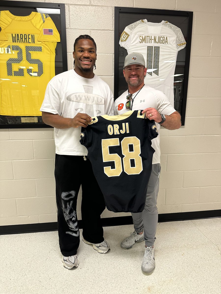 Trey Brooks (@coachbrooks22) on Twitter photo Got a new jersey to add to the wall today!! Congratulations <a href="/AnferneeOrji/">Anfernee Orji</a> on all of your successes. Thank you for making Jacket Nation proud! #JFND #JacketForLife Got a new jersey to add to the wall today!! Congratulations <a href="/AnferneeOrji/">Anfernee Orji</a> on all of your successes. Thank you for making Jacket Nation proud! #JFND #JacketForLife