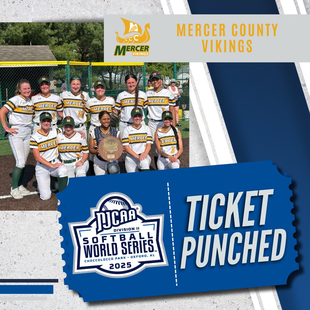🎟️👊 The Vikings punch a ticket to Oxford, AL!

Mercer County wins the Atlantic A District to earn a spot in the 2025 #NJCAASoftball DII World Series.

njcaa.org/sports/sball/2…