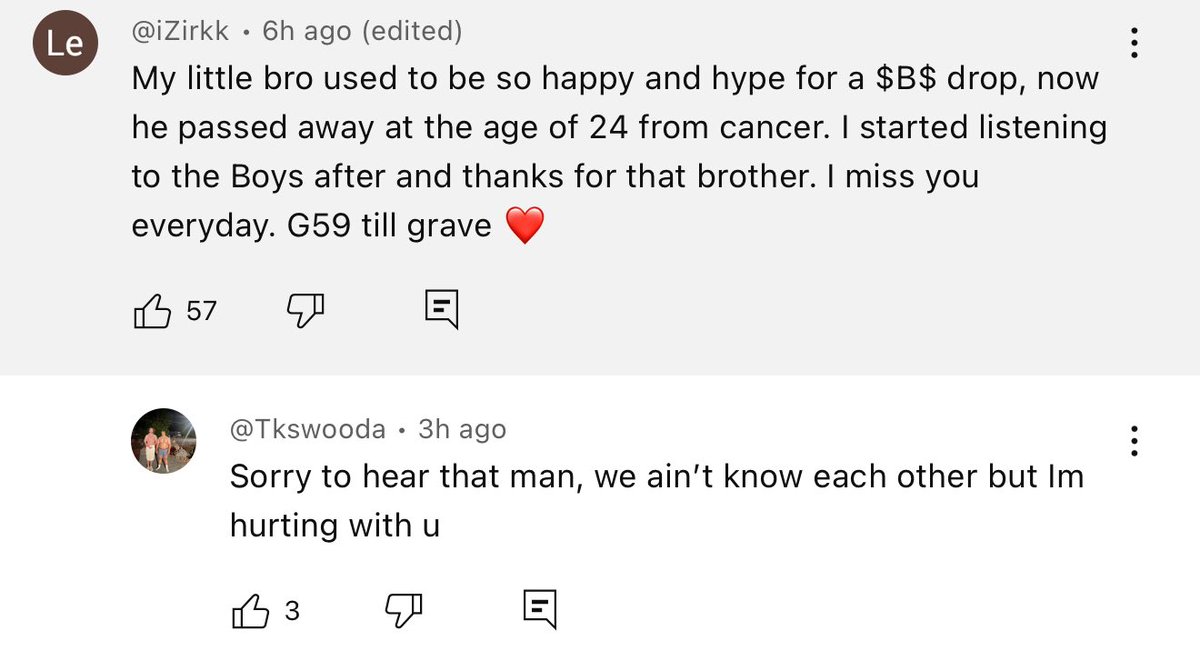 this the type of energy i wanna see in the G*59 community. support, love, and positivity.