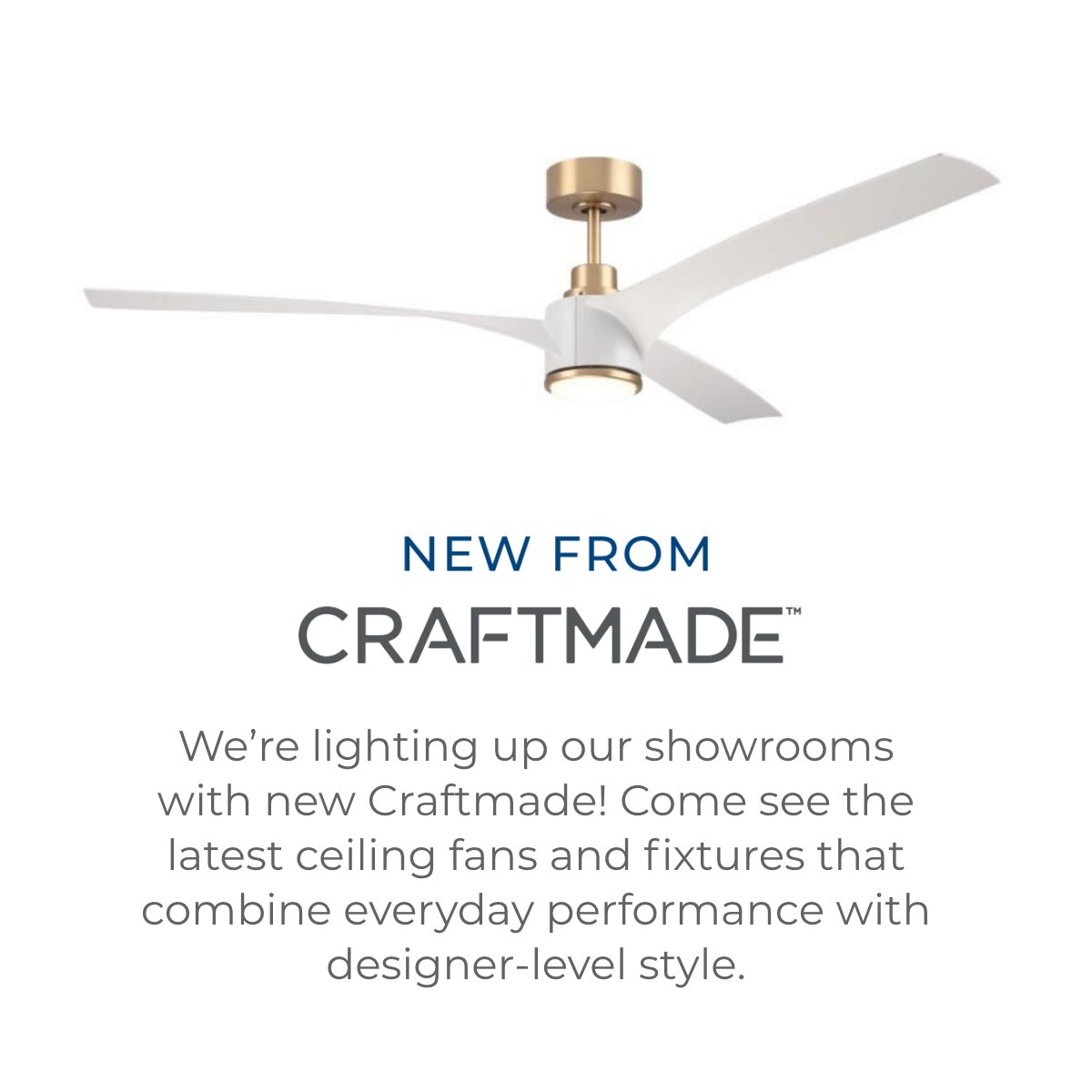 ProgLighting's tweet image. We&apos;re lighting up our showrooms with new Craftmade! Come see the latest ceiling fans and fixtures that combine everyday performance with designer-level style.

#ShopLocalAtlanta #ShopLocalGeorgia #LightingAtlanta #LightingGeorgia #LightingShowroom