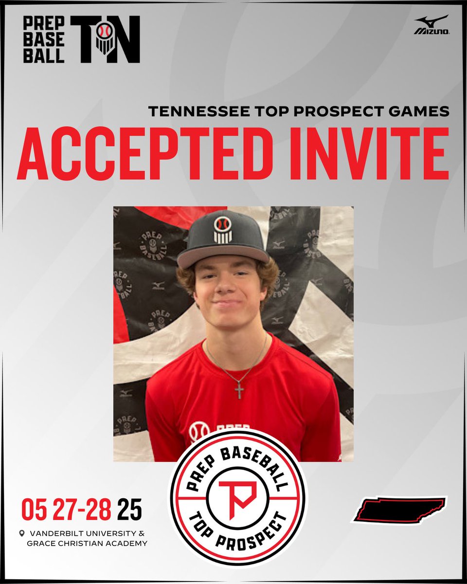 Prep Baseball Tennessee (@prepbaseballtn) on Twitter photo #𝗧𝗡𝗧𝗣𝗚𝟮𝟱: 𝗜𝗡𝗩𝗜𝗧𝗘 𝗔𝗖𝗖𝗘𝗣𝗧𝗘𝗗 ✅
+ 2027 SS/RHP Preston Sumner (<a href="/Preston_Sumner2/">Preston Sumner</a>; @CVilleBaseball_) is 𝐋𝐎𝐂𝐊𝐄𝐃 𝐈𝐍 🔐 for the Tennessee Top Prospect Games that is set for May 27-28 at Vanderbilt University & Grace Christian Academy.
Request your invite to #𝗧𝗡𝗧𝗣𝗚𝟮𝟱: 𝗜𝗡𝗩𝗜𝗧𝗘 𝗔𝗖𝗖𝗘𝗣𝗧𝗘𝗗 ✅
+ 2027 SS/RHP Preston Sumner (<a href="/Preston_Sumner2/">Preston Sumner</a>; @CVilleBaseball_) is 𝐋𝐎𝐂𝐊𝐄𝐃 𝐈𝐍 🔐 for the Tennessee Top Prospect Games that is set for May 27-28 at Vanderbilt University & Grace Christian Academy.
Request your invite to