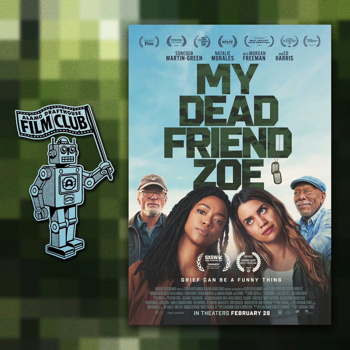 FREE Popcorn with Military ID at this special screening! With a 95% Fresh rating on Rotten Tomatoes, #MyDeadFriendZoe is a wryly funny, intelligent, and moving new film about grief and healing. Don’t miss it this Wednesday in Ashburn!

🎟️: drafthouse.com/northern-virgi…