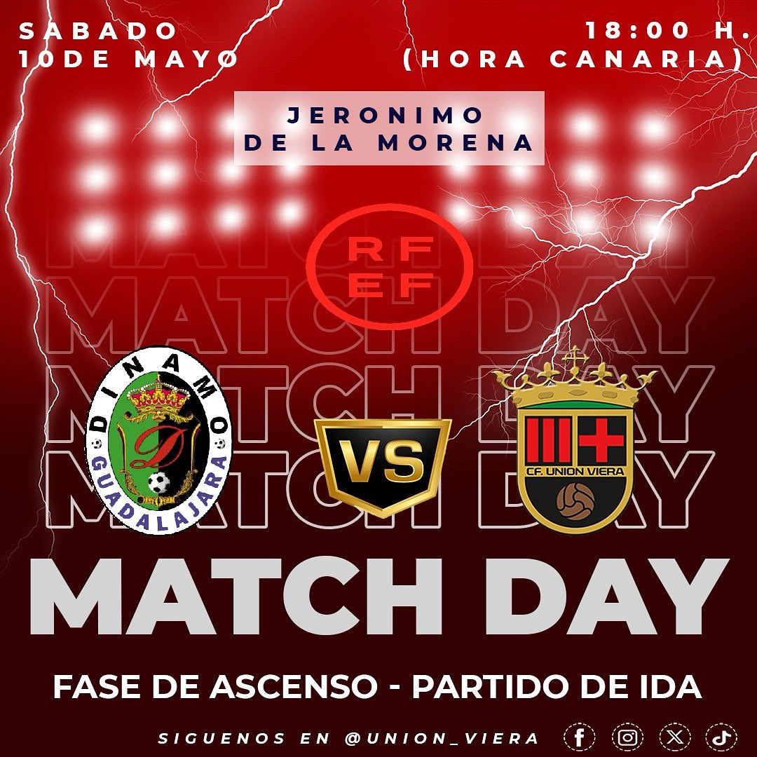 🔴⚫️FASE DE ASCENSO A SEGUNDA RFEF

Mañana nuestras chicas juegan la ida de la Fase de Ascenso a la categoría de plata ante el @dinamogoficial en el Jerónimo de la Morena a las 19:00 horas (18:00 en Canarias)

#Temporada24_25
#FutbolFemenino
#ElEquipoDelBarrio
#VamosMiVierita🔴⚫️