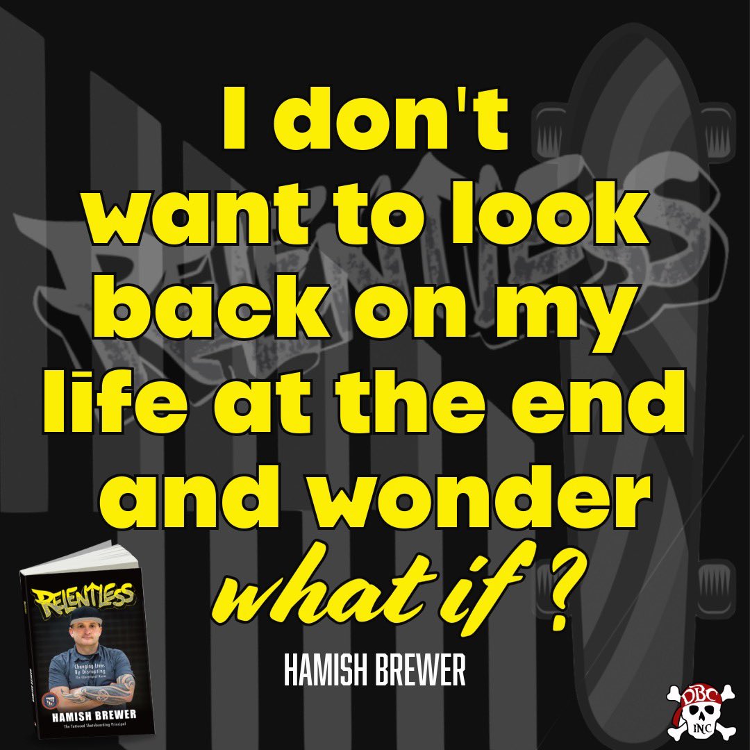 Dave Burgess (@burgessdave) on Twitter photo “I don’t want to look back on my life at the end and wonder ‘what if?’” - <a href="/brewerhm/">Hamish Brewer</a> in #Relentless from #dbcincbooks.
a.co/d/dh6NVoo
#tlap #leadlap “I don’t want to look back on my life at the end and wonder ‘what if?’” - <a href="/brewerhm/">Hamish Brewer</a> in #Relentless from #dbcincbooks.
a.co/d/dh6NVoo
#tlap #leadlap
