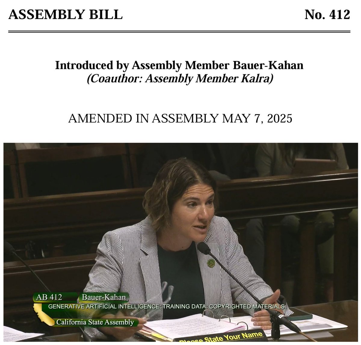 Avanza en California la AB 412, el proyecto de Ley de Transparencia de Derechos de Autor de la IA 🔥

Contra la opacidad de la industria de la IAG tenemos que exigir, en primer lugar, transparencia y gracias a proyectos como éste tendremos instrumentos legales para lograrlo ✊