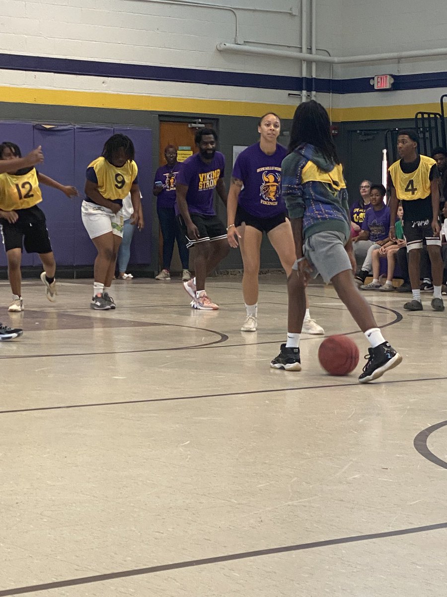 What a great surprise during the faculty vs student basketball game! Mr. Hamilton raced to the school after commencement today to share his success story. Masters in Arts in Teaching and Straight As! <a href="/HMMSVikingPride/">Hope Mills Middle</a>