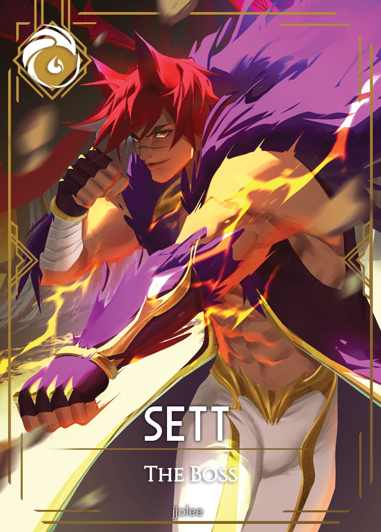My Aphelios and Sett cards for the Summoner's Deck project! ❤️