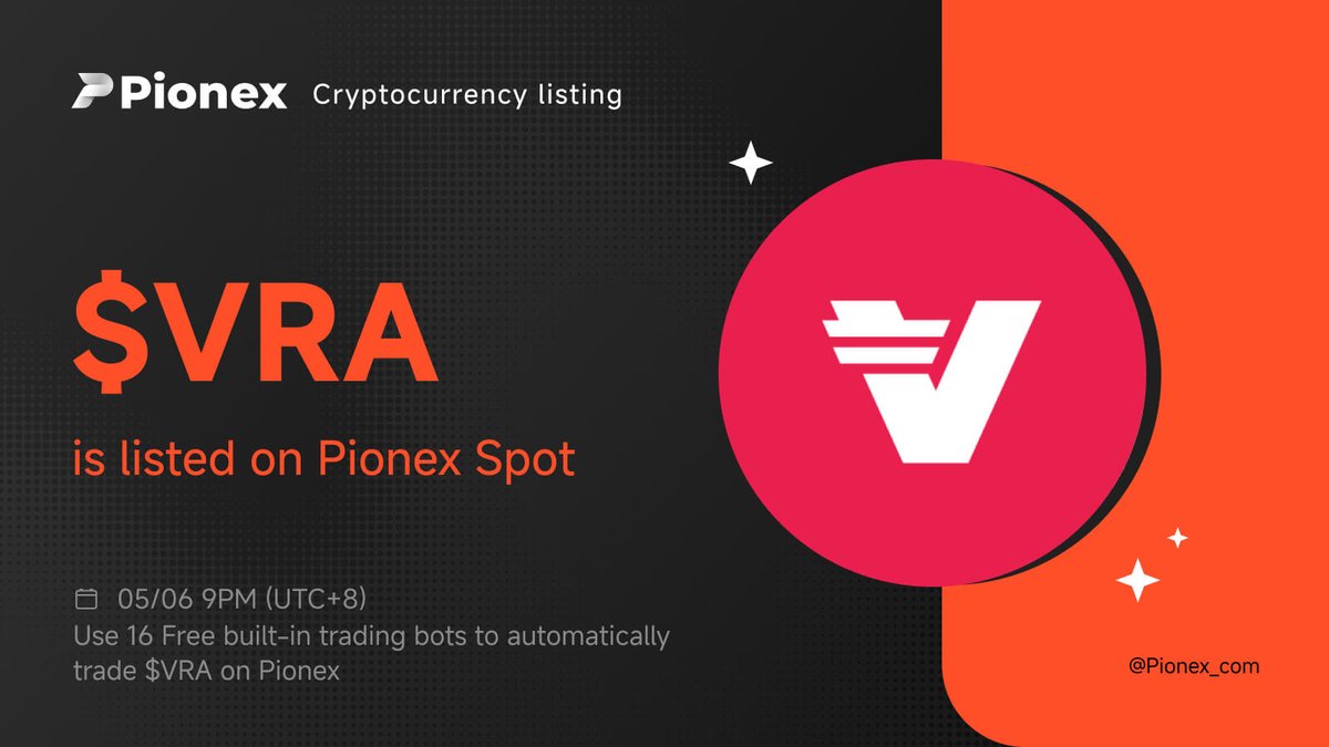 🚀#Pionex has listed $VRA <a href="/verasitytech/">Verasity (2025 ⏩)</a> and opened $VRA / $USDT trading.   

⬇️Trade now 
pionex.com/en/trade/VRA_U…

#VRAUSDT #listing