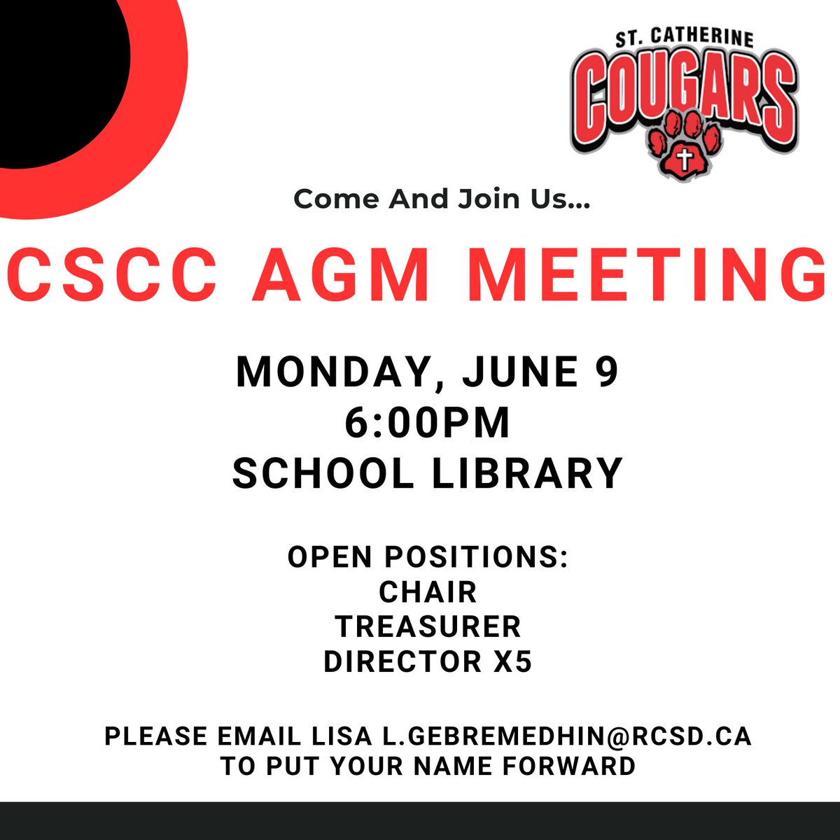CSCC AGM is on Monday, June 9, 2025.