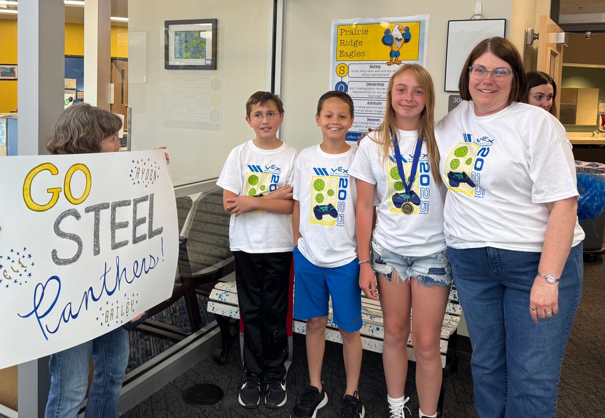 Prairie Ridge ES (@prairieridgees) on Twitter photo We lined the halls and cheered on our Steel Panthers Robotics Team as they headed off to Worlds! The energy was electric! Good luck, Steel Panthers — we’re all rooting for you! @SVVSDSupt <a href="/SVVSDBissonette/">Douglas Bissonette</a> @SVVSDDeputy We lined the halls and cheered on our Steel Panthers Robotics Team as they headed off to Worlds! The energy was electric! Good luck, Steel Panthers — we’re all rooting for you! @SVVSDSupt <a href="/SVVSDBissonette/">Douglas Bissonette</a> @SVVSDDeputy