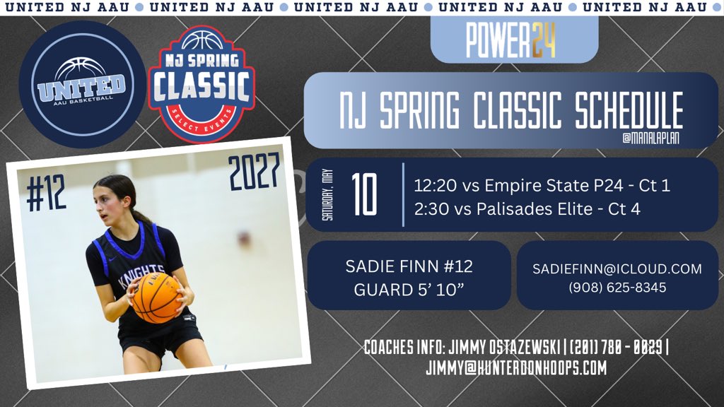 Sadie Finn (@finnsadie1223) on Twitter photo So excited to get on the court this weekend for the Nj Spring Classic!
<a href="/CoachJimmy_O/">Jimmy Ostaszewski</a>
<a href="/unitedNJaau/">United NJ AAU</a>
<a href="/GSB_WBB/">Knights WBB</a> So excited to get on the court this weekend for the Nj Spring Classic!
<a href="/CoachJimmy_O/">Jimmy Ostaszewski</a>
<a href="/unitedNJaau/">United NJ AAU</a>
<a href="/GSB_WBB/">Knights WBB</a>