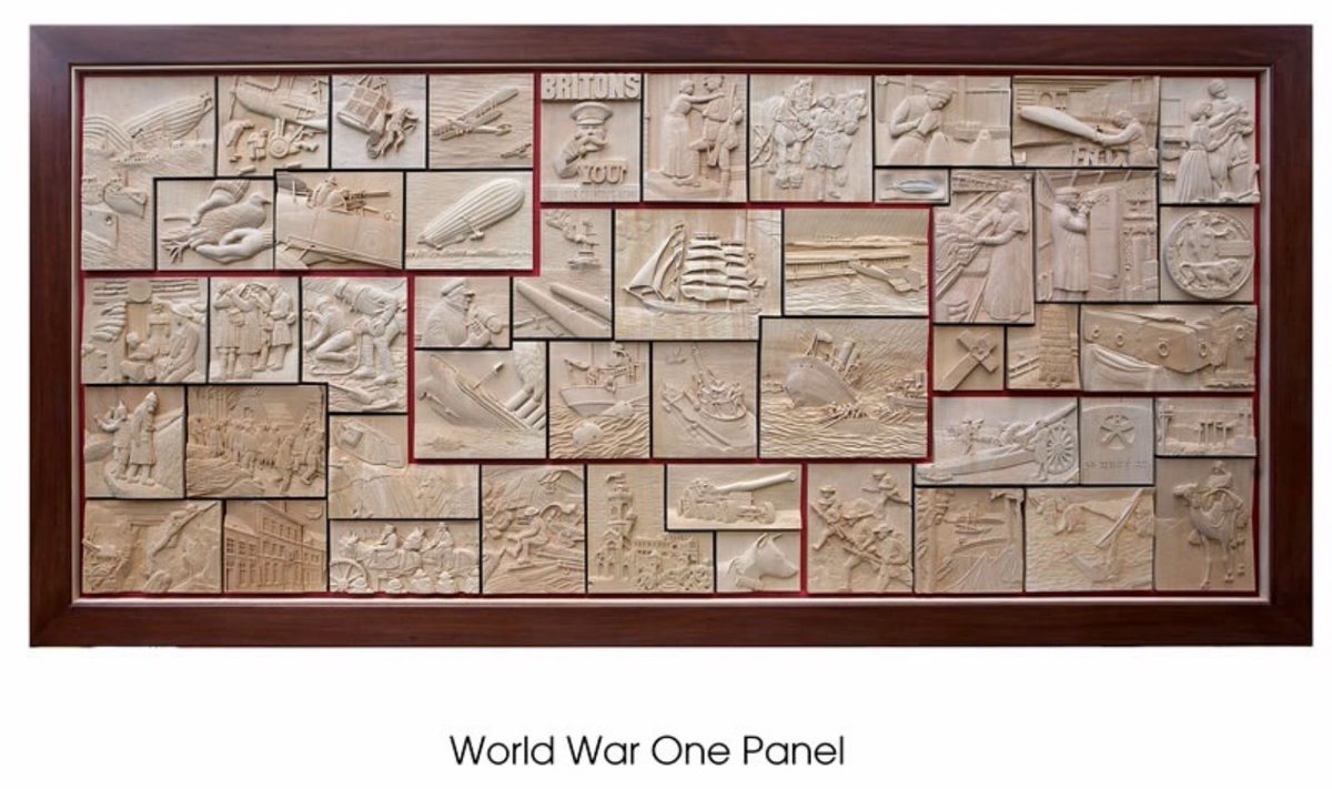 Appropriate at this time the two panels participated in with West Riding woodcarvers now based at the Royal Armouries Leeds