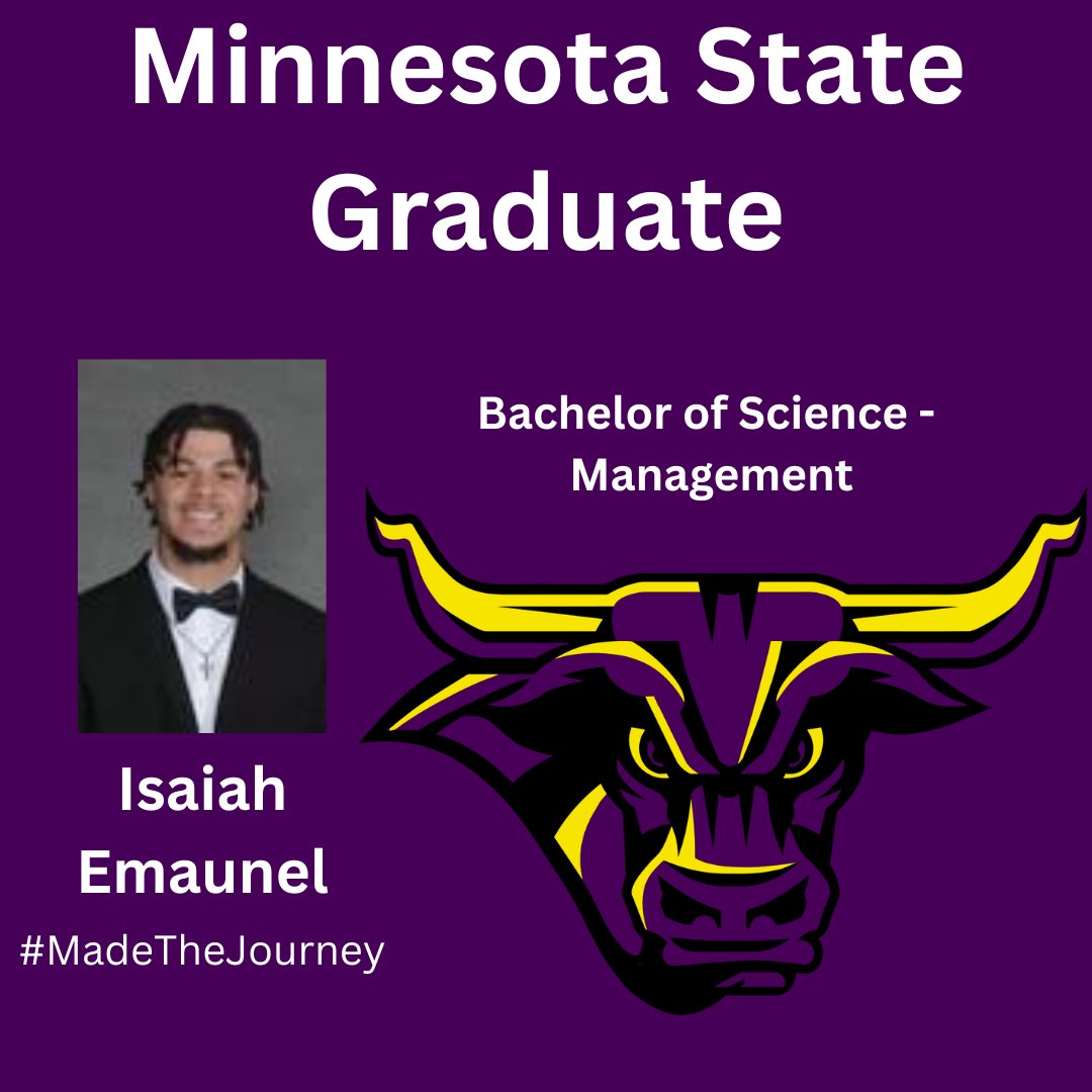 Maverick Football Scoop (@maverick_scoop) on Twitter photo Minnesota State Football celebrates <a href="/zaiahE23/">Isaiah Emanuel</a> on his Bachelors Degree from Minnesota State University. We thank you for your time as a Maverick! 🤘😈 #MavFam Minnesota State Football celebrates <a href="/zaiahE23/">Isaiah Emanuel</a> on his Bachelors Degree from Minnesota State University. We thank you for your time as a Maverick! 🤘😈 #MavFam