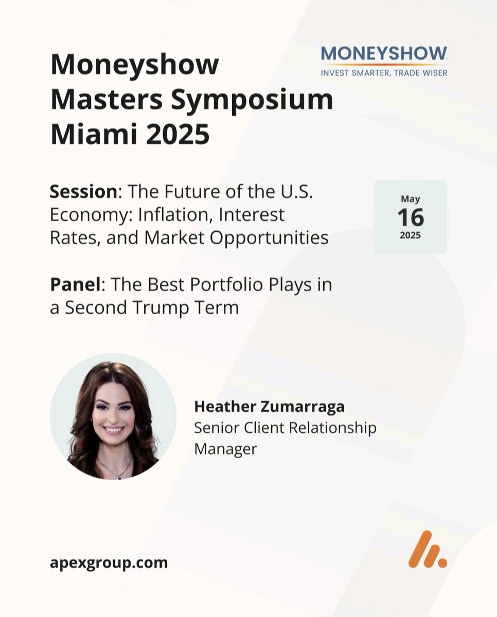 Join us next week on May 16th <a href="/ApexGlobalGroup/">Apex Group</a> 🌍 | <a href="/MoneyShow/">MoneyShow</a> 📍Hyatt, Regency Miami #ApexGroup