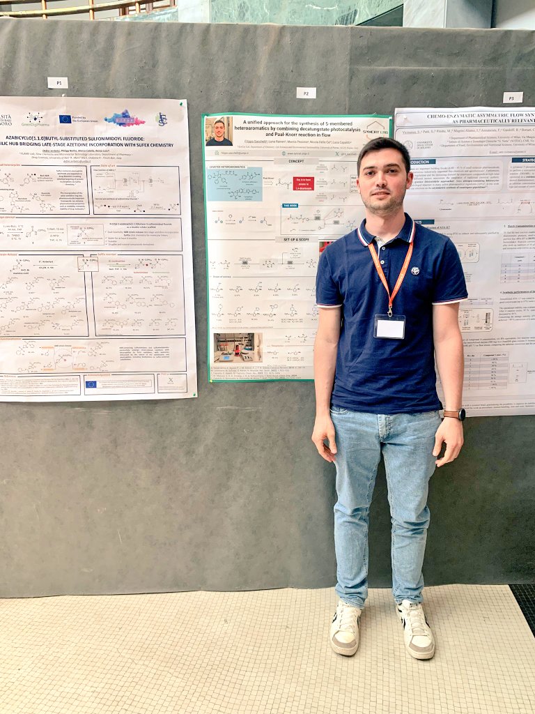 SynCat (@syncatlab) on Twitter photo Fantastic to see our brilliant PhD student <a href="/Fil_Sacchelli/">Filippo Sacchelli</a> sharing his work on #flowchemistry at #IFCS2025 🎉
A big thanks to the organizers!
<a href="/SCIorganica/">SCI Chimica Organica</a> <a href="/SocChimIta/">Società Chimica Italiana</a> Fantastic to see our brilliant PhD student <a href="/Fil_Sacchelli/">Filippo Sacchelli</a> sharing his work on #flowchemistry at #IFCS2025 🎉
A big thanks to the organizers!
<a href="/SCIorganica/">SCI Chimica Organica</a> <a href="/SocChimIta/">Società Chimica Italiana</a>