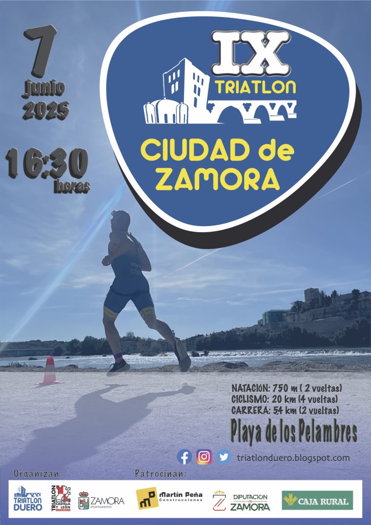 📣Otro cartel que nos invita a participar en una prueba

El del 🏊‍♀️🏊🚴‍♀️🚴🏃‍♀️🏃 Ciudad de  Zamora

📅 7 de junio
📍 Playa de los Pelambres (Zamora)

Las inscripciones están abiertas
acortar.link/Vcqzt6

#triatlon #ranking #sprint #teamCyLtriatlon