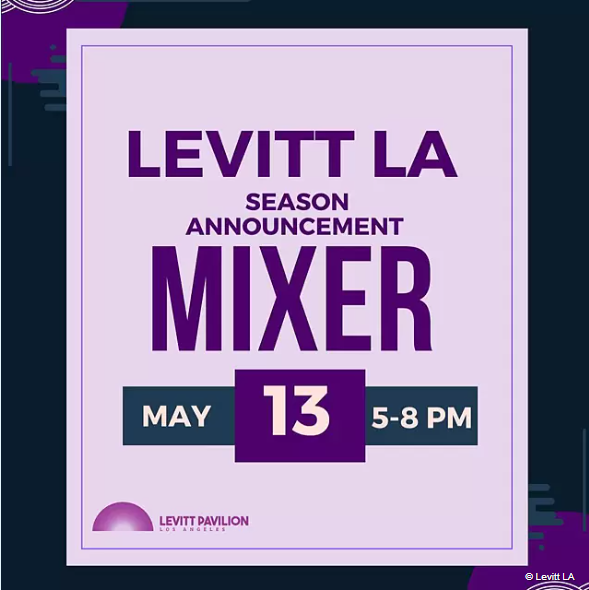 05/13/2025, 5:00 PM-8:00 PM
Levitt LA 2025 Concert Season Announcement Mixer
at the Goethe InstitutLA 
Join us and our parters from <a href="/LevittPavillion/">Tobias J</a> Los Angeles on Tue, May 13, 5-8 PM for an exciting evening of music, food, community, and fun.
Info &amp; RSVP: goethe.de/ins/us/en/sta/…