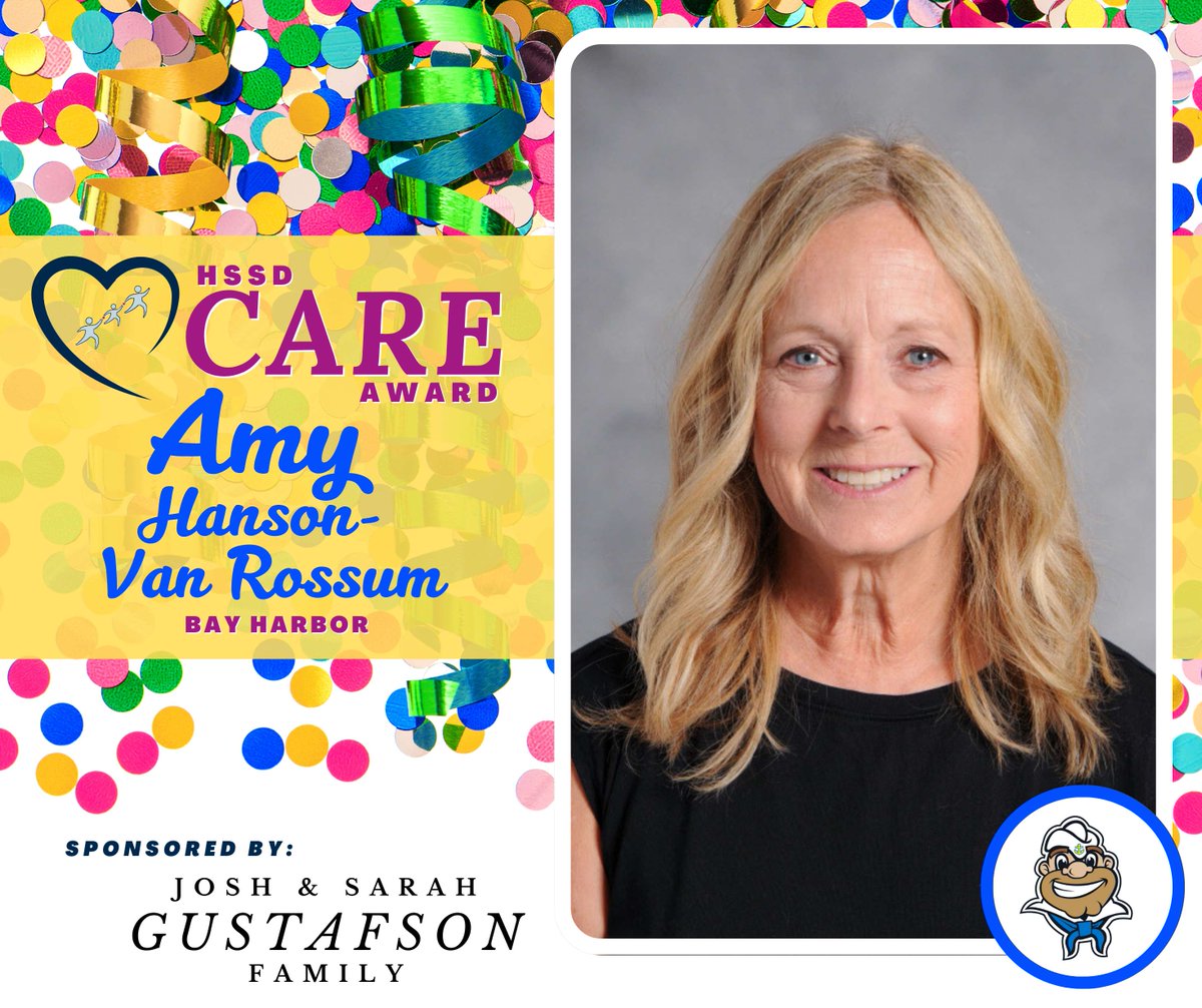 Howard-Suamico Schools (@hssd) on Twitter photo Amy Hanson-Van Rossum, Special Education Aide, is the HSSD CARE Award recipient for Bay Harbor Elementary! π€© We are grateful for the kindness & care you show to every student. π Many thanks to the Josh & Sarah Gustafson Family for their sponsorship of this award. <a href="/EbelingHssd/">Tony Ebeling</a> Amy Hanson-Van Rossum, Special Education Aide, is the HSSD CARE Award recipient for Bay Harbor Elementary! π€© We are grateful for the kindness & care you show to every student. π Many thanks to the Josh & Sarah Gustafson Family for their sponsorship of this award. <a href="/EbelingHssd/">Tony Ebeling</a>