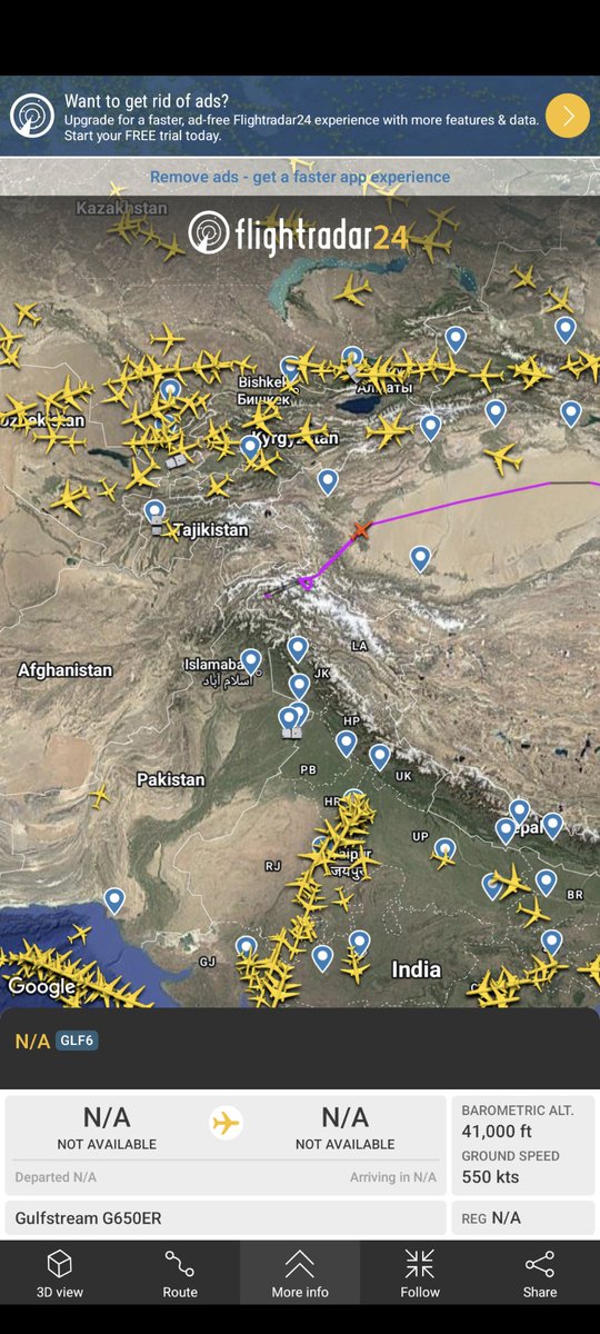 Interesting flight path and timing of this private jet! Thoughts 🤔?? 
#IndiaPakistanWar