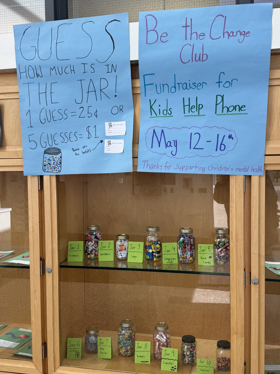 The Be the Change Club is ready for our fundraiser next week! We are raising money for <a href="/KidsHelpPhone/">Kids Help Phone</a>. Students at our school learned about this event and the important work of KHP during announcements this week.