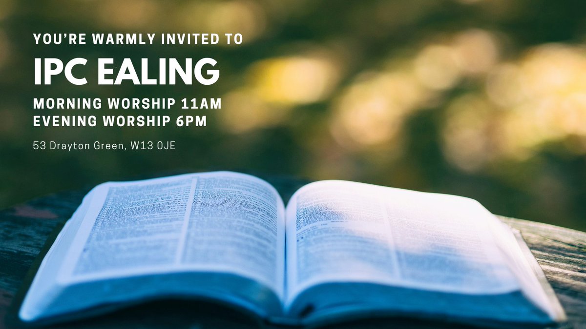 Join us tomorrow at IPC Ealing! Paul Levy will continue in Acts 15, and in our 6 pm service, Reuben Hunter will preach on Hebrews 12. #ealing #church