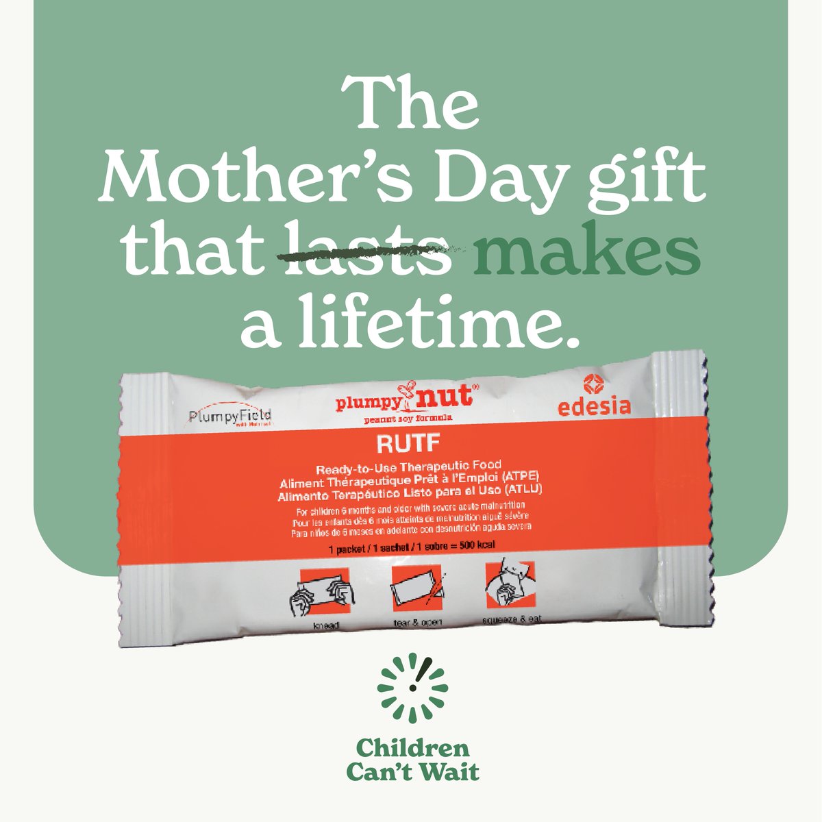 It's not too late to honor mom with the most meaningful Mother's Day gift of all, saving a child's life. Your $50 gift = a box of Plumpy'Nut = a child saved.  
edesianutrition.org/childrencantwa… 
#mom #mothersday #endmalnutrition #plumpynutsaveslives