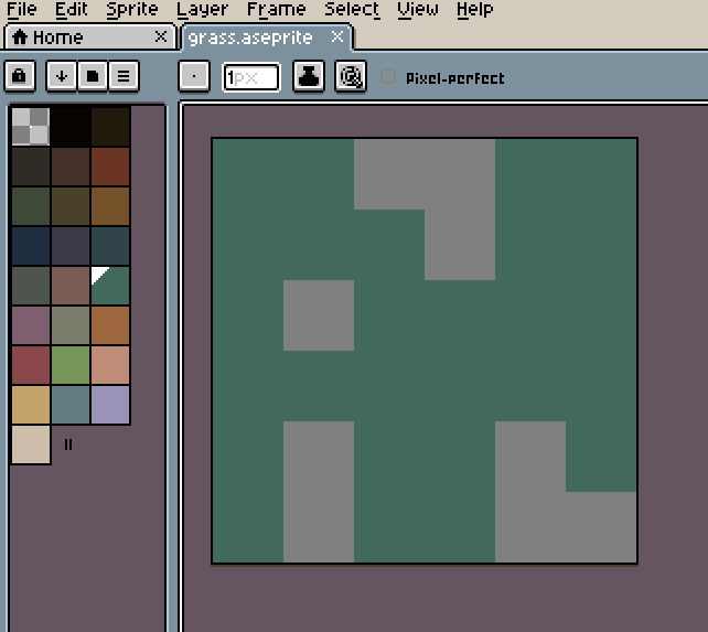BitwiseMage's tweet image. Posting a screenshot everyday* until my first Godot game is ready for launch #gamedev 

Day 1:
My art skills are non existent. But even such a well made grass sprite can be fixed by a good looking color palette