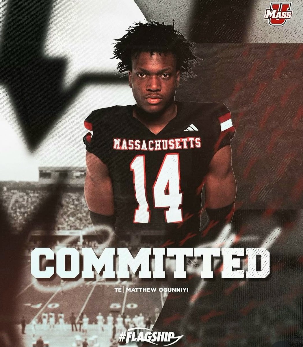 The Cursive 𝓤 (@thecursiveu) on Twitter photo Another One!!!!
Per former Rutgers TE's instagram, Matthew Ogunniyi has committed to UMass football. 
Ogunniyi (6'5", 236 lbs) is from Springdale, Md. and has four years of eligibility.
#Flagship 🚩 Another One!!!!
Per former Rutgers TE's instagram, Matthew Ogunniyi has committed to UMass football. 
Ogunniyi (6'5", 236 lbs) is from Springdale, Md. and has four years of eligibility.
#Flagship 🚩