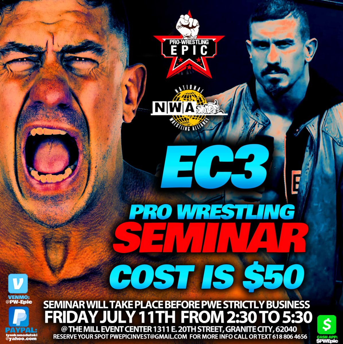 Select spots still remain! It’s time to invest into yourself. Come learn from one of the best in the industry. This seminar is available to all pro wrestlers! Get your spot today!