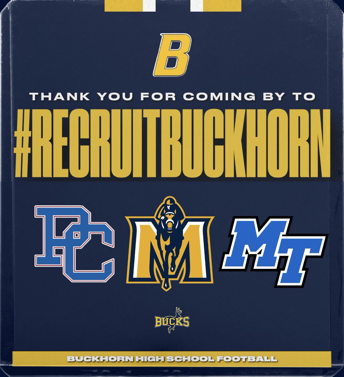 Buckhorn Football (@bucks_football1) on Twitter photo Thank you to these programs for coming by to check out our athletes!
#beELITE | <a href="/RecruitBuckhorn/">Buckhorn Football Recruiting</a> Thank you to these programs for coming by to check out our athletes!
#beELITE | <a href="/RecruitBuckhorn/">Buckhorn Football Recruiting</a>