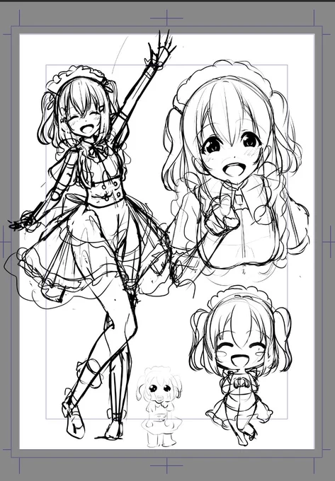 ルビィちゃんラフ。これも広義のメイド服 