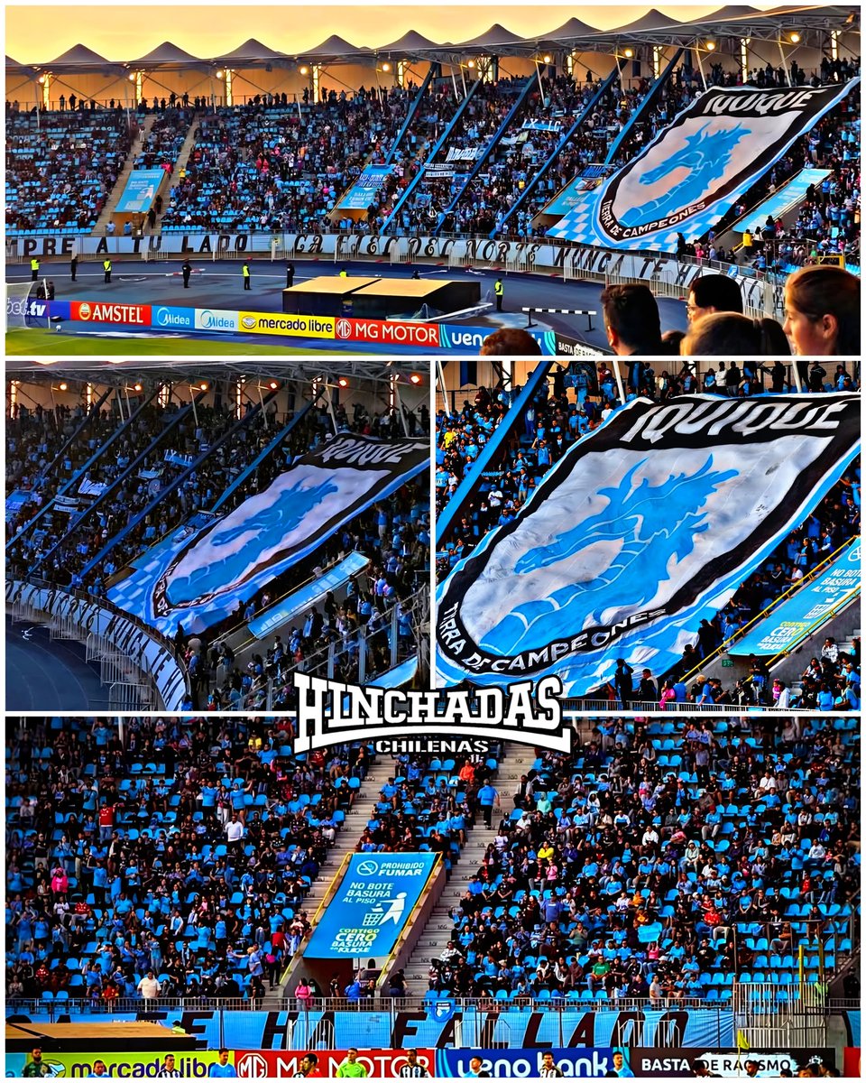 hinchadascl1's tweet photo. La hinchada de Deportes Iquique, ayer, en el estadio Tierra de Campeones, para el partido frente a Atlético Mineiro, por la Copa Sudamericana. https://t.co/vMAZTet5zO