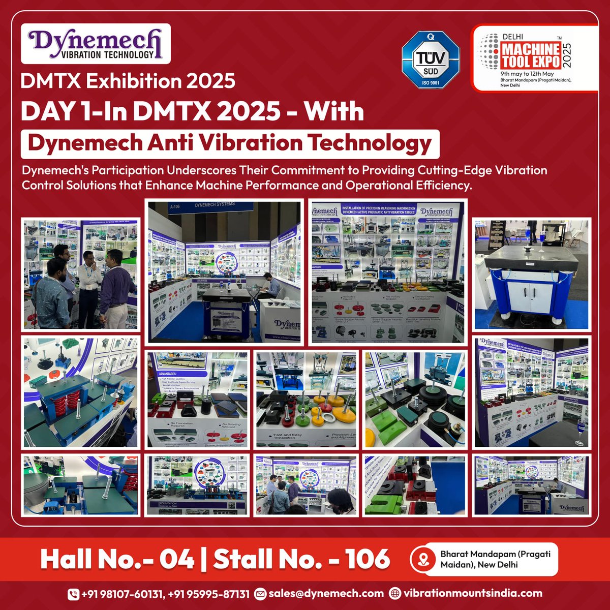 dynemech's tweet image. DMTX 2025 – Day 1 vibrationmountsindia.com/products/ #DynemechSystems, #WedgeMounts, #AntiVibrationTechnology, #DMTX2025, #MachineToolExpo, #ManufacturingSolutions, #LevelingSystems, #VibrationControl, #Dynemech, #Antivibration, +91-9810760131 Sales@dynemech.com vibrationmountsindia.com