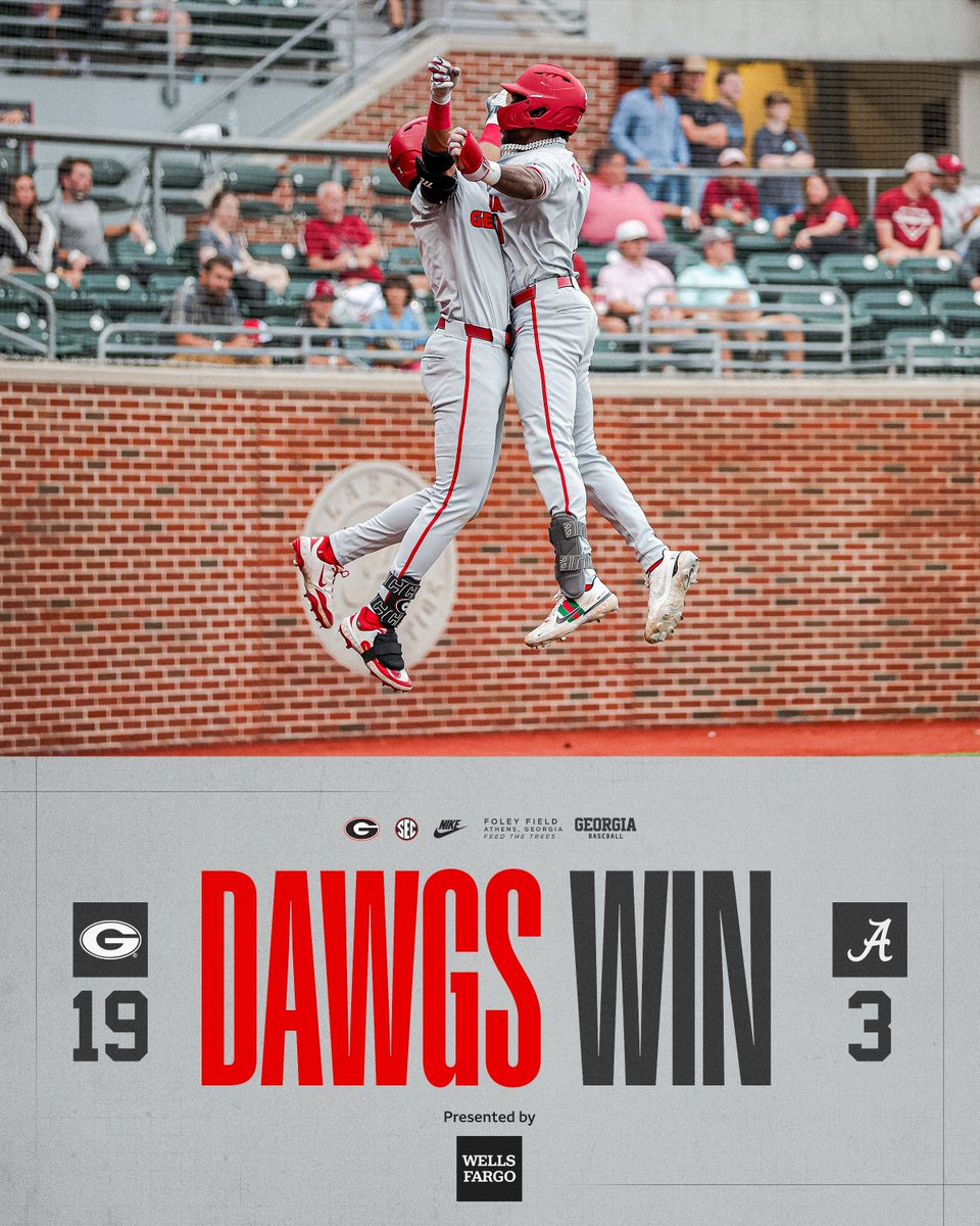 Georgia Baseball (@baseballuga) on Twitter photo Game 1 ✔️
The second game of the evening will start at 8:50 p.m. ET.
#GoDawgs | <a href="/WellsFargo/">Wells Fargo</a> Game 1 ✔️
The second game of the evening will start at 8:50 p.m. ET.
#GoDawgs | <a href="/WellsFargo/">Wells Fargo</a>