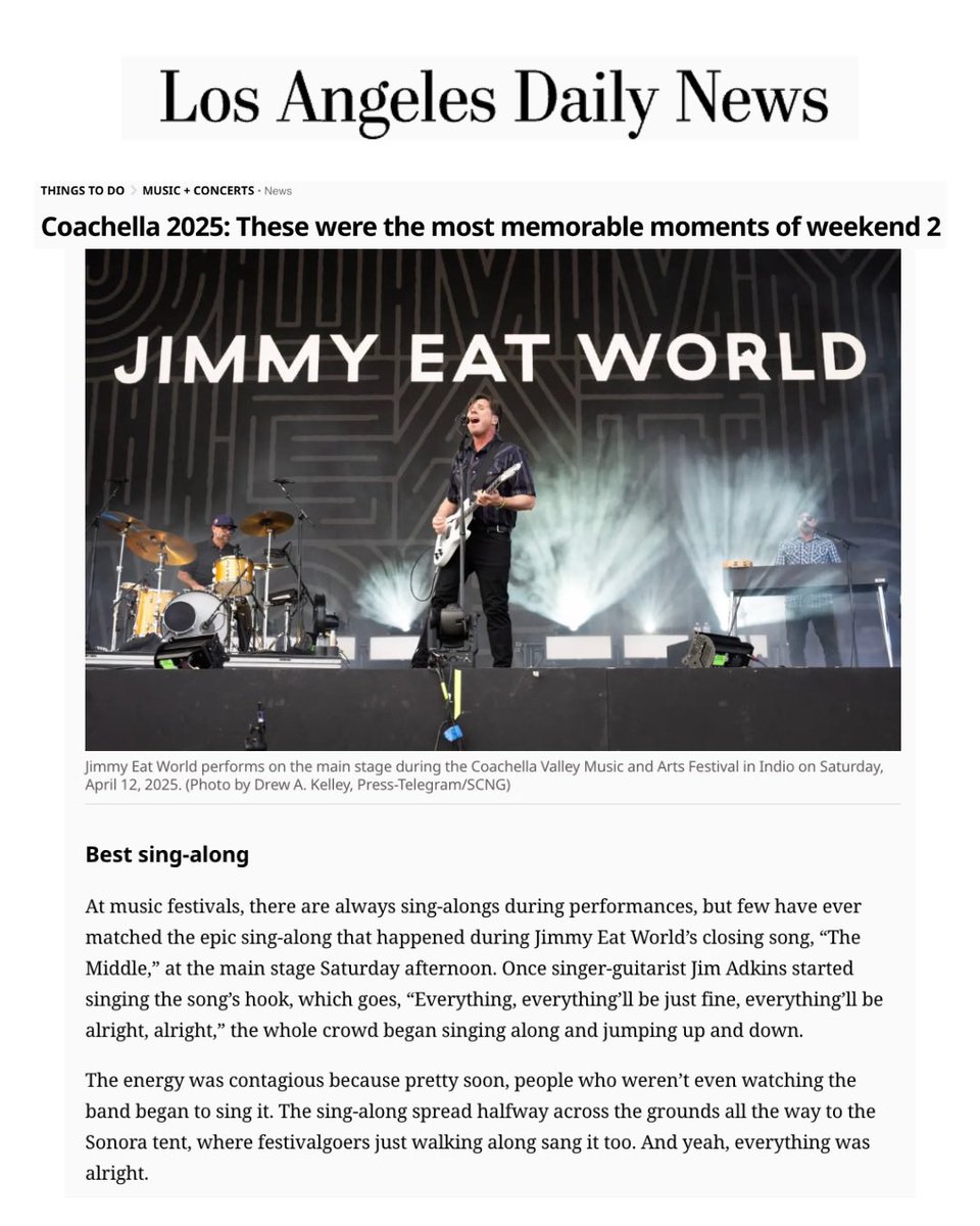 Live <a href="/coachella/">Coachella</a> 2025 x <a href="/jimmyeatworld/">Jimmy Eat World</a> reviews &amp; top picks of the festival- <a href="/THR/">The Hollywood Reporter</a> x <a href="/screenrant/">Screen Rant</a> x <a href="/gq/">Alexander Gerasiov</a> x <a href="/ladailynews/">L.A. Daily News</a> !🖤😎🌴☀️🎡

#jimmyeatworld #rocknroll #coachella #music #altrock #alternative #rock #music #losangeles #la #socal #indio #coachella2025 #kmpr