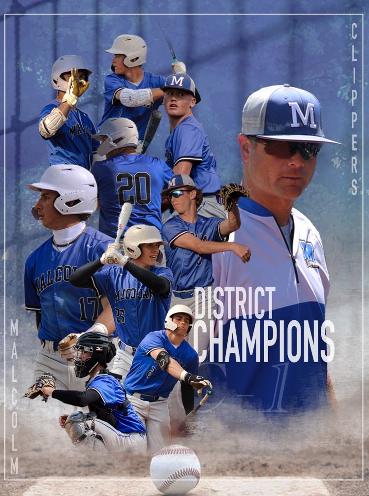 MalcolmSchools's tweet photo. Congratulations to the Clippers on earning the District Championship! State Tournament starts next Saturday. Graphic credit to @isabelsteiner_photography https://t.co/ylGMcnlfrt