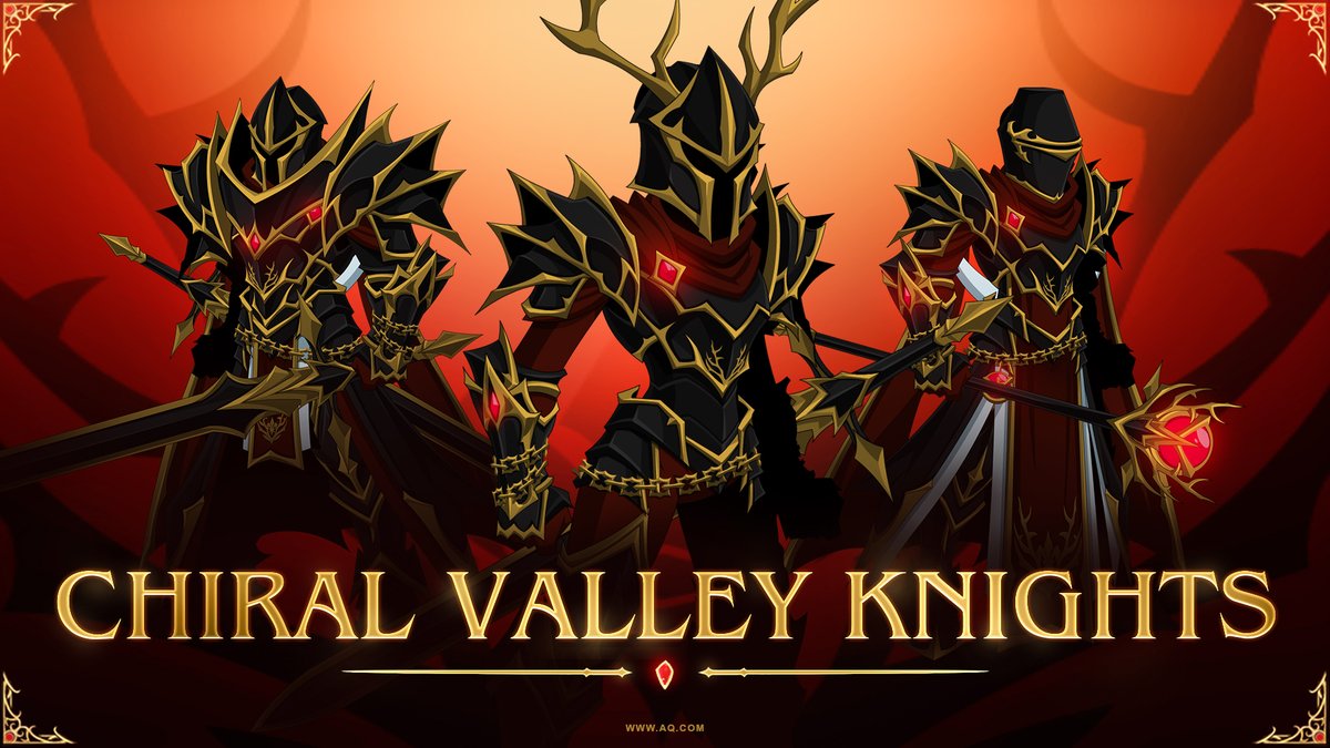 Whether you ally with the dark or fight for the light, we've got host of new rewards for you. Battle monsters in /bocklingrove; they drop the resources you need to the craft the Chiral Valley Knight Set + Lynaria's Champion armor in Victoria's merge shop. aq.com/gamedesignnotes